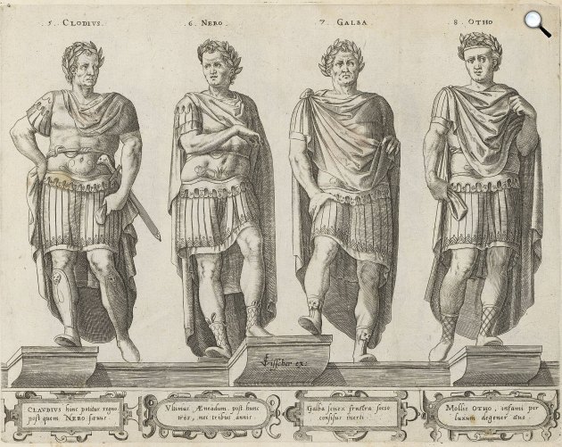 Római császárok: Claudius (Kr. e. 10-Kr. u. 54) római császár, Nero (37–68) római császár, Galba (Kr. e. 3-Kr. u. 69) római császár és Otho császár (32-69) római császár, 1646 (Fotó: Rijksmuseum/Wikimedia)
