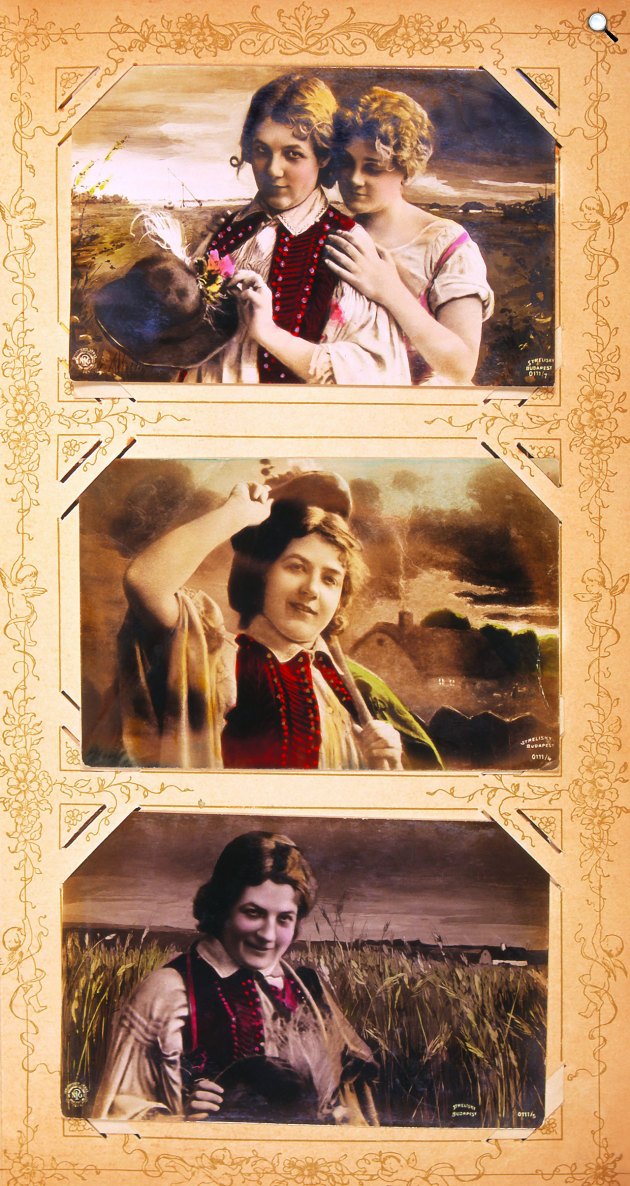 Kacsóh Pongrác: János vitéz c. daljátéka - Fedák Sári mint Kukorica Jancsi és Medgyaszay Vilma mint Iluska, 1904 (Fotó: Strelisky Lipót/OSZK)
