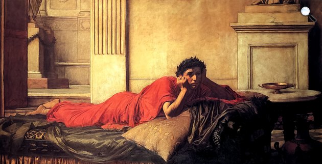John William Waterhouse: Néró császár lelkifurdalása anyja meggyilkolása után, 1878 (Fotó: johnwilliamwaterhouse.home.blog/victorianweb.org)