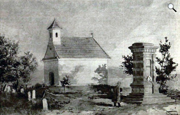 Gábor Áron (1814-1849) székely kisbirtokos, asztalosmester, magyar nemzeti hős, az 1848–49-es forradalom és szabadságharc ágyúöntője és tüzértisztjének sírja Eresztevényben, Erdélyben (Fotó: Vasárnapi Ujság/OSZK))