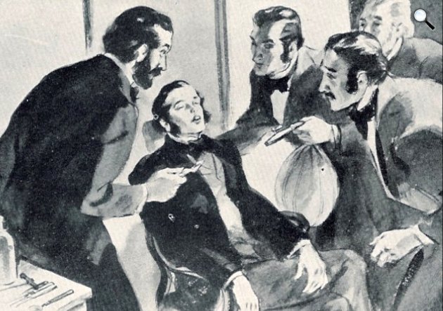 Horace Wells, a fájdalommentes foghúzás amerikai úttörője többször bemutatta az érzéstelenítés hatását (Fotó: Wikimedia)