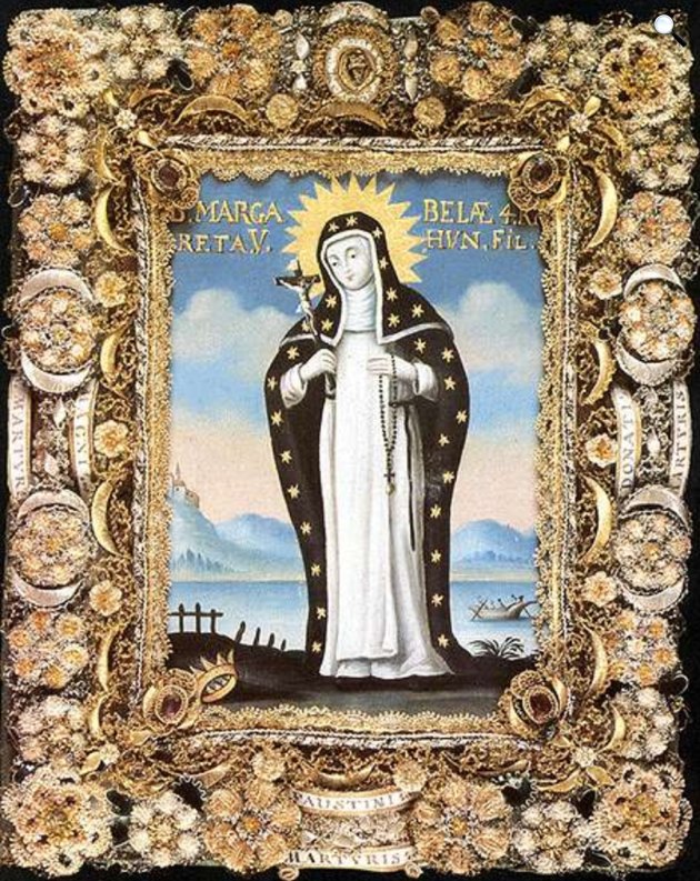 Árpádházi Szent Margit, szentkép, 1760 (Fotó: Apácamunka/Szilárdfy Zoltán: Barokk szentképek Magyarországon, Corvina/MEKOSZK)