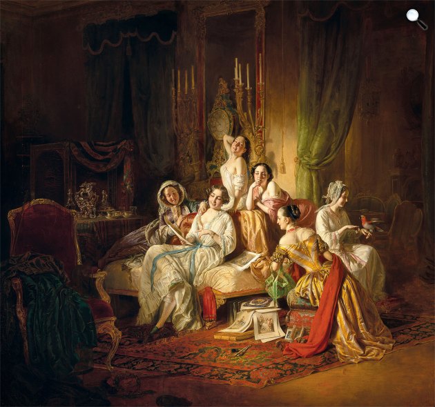 Borsos József: Lányok bál után, 1850 (Fotó: MNG)