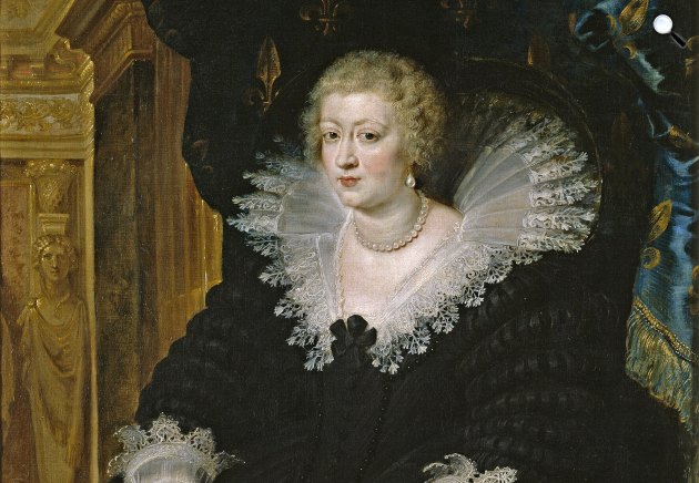 Peter Paul Rubens: Ausztriai Anna (1601-1666) francia királynő, XIII. Lajos francia király felesége, 1622m részlet (Fotó: Prado/Wikimedia)