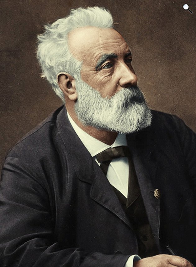 Jules Verne (1828-1905) író, 1892, színezett fotó (Fotó: Félix Nadar/Wikimedia)