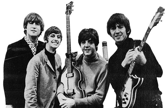 Beatles együttes sajtófotója a Grammy-díjáról,1965 (Fotó: Wikimedia)