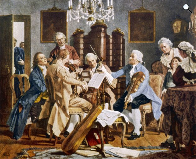Joseph Haydn (1732-1809) zeneszerző vonósnégyest vezényel (Fotó: classic.fm)