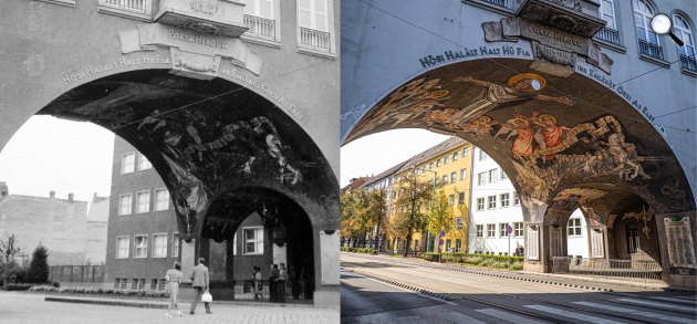 Szeged - Hősök kapuja 1940-ben és 2025-ben (Fotó: Fortepan/Gyöngyi - Visit Hungary)