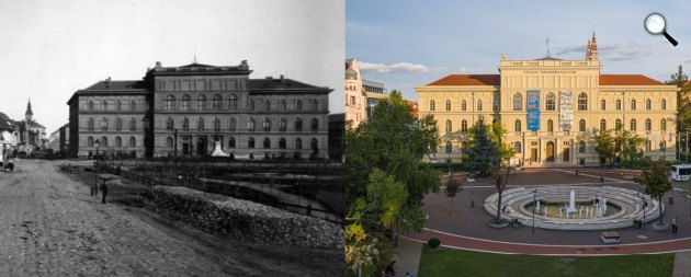 Szeged - Szegedi Tudományegyetem 1900-ban és 2025-ben (Fotók: Fortepan/Fődi Gábor - Visit Hungary)