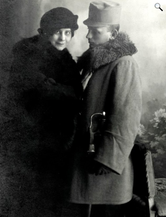 Kaffka Margit (1880-1918) író, költő és második férje, Bauer Ervin orvos-biológus (Fotó: Electra fényképészet/PIM/Europeana.eu)