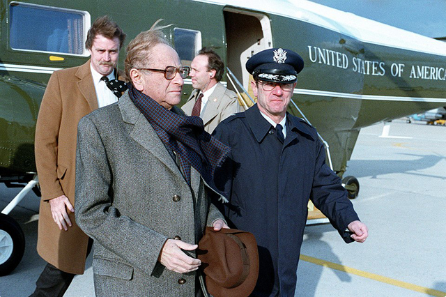 Bruno Kreisky (1911-1990) osztrák politikus, Ausztria kancellárja az Amerikai Egyesült Államokban, 1983 (Fotó: DoD photo by SGT Michael W. Tyler)