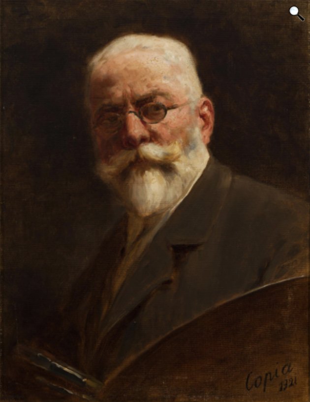 Benczúr Ida: Benczúr Gyula (1844-1920) festőművész, 1921, részlet (Fotó: Balogh Rudolf/Jósa András Múzeum/europeana.eu)