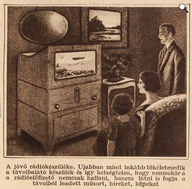 Az első televíziók egyikéről adott tudósítás a Tolnai Világlapja oldalán, 1928 (Fotó: Tolnai Világlap/Wikimedia)