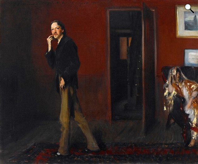 Robert Louis Stevenson (1850-1894) skót író, költő és a felesége, 1885 (Fotó: Crystal Bridges Museum of American Art)