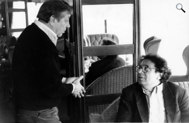 Makk Károly filmrendező és Konrád György író, 1983 (Fotó: Fortepan/Bakos László)