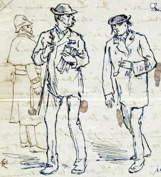 Félix Régamey: Rimbaud és Verlaine költők Londonban, 1872 (Fotó: Christies/Wikimedia)