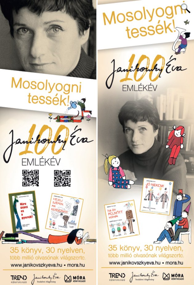 Janikovszky Éva - közterületi plakátok, 2026 (Fotó: Móra Kiadó)