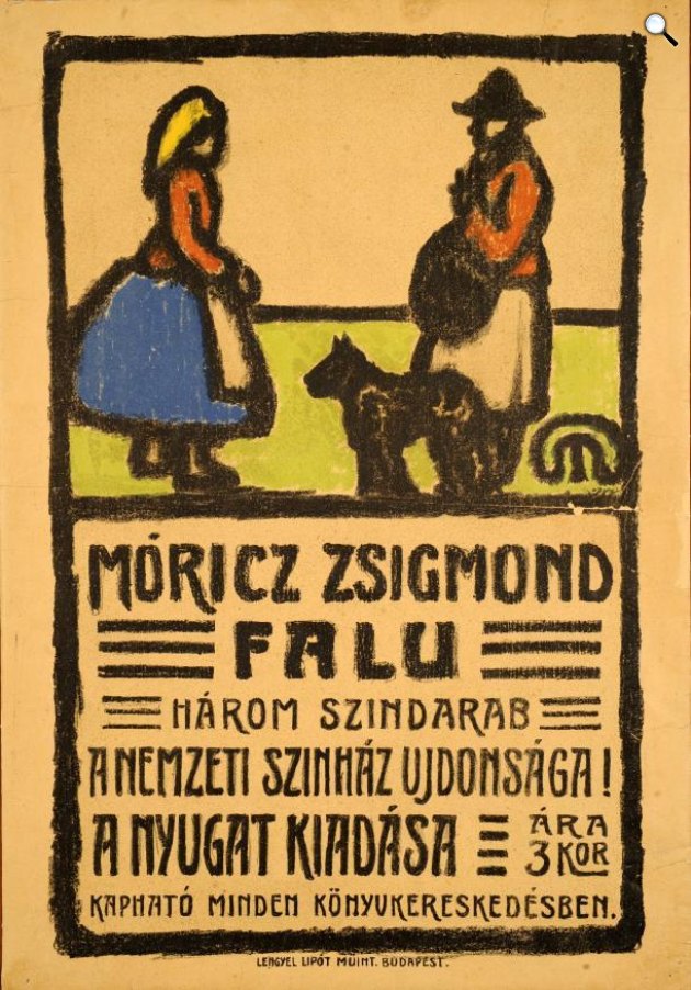 Móricz Zsigmond: Falu (grafikus Rippl-Rónai József) reklámplakát (Fotó: OSZK)