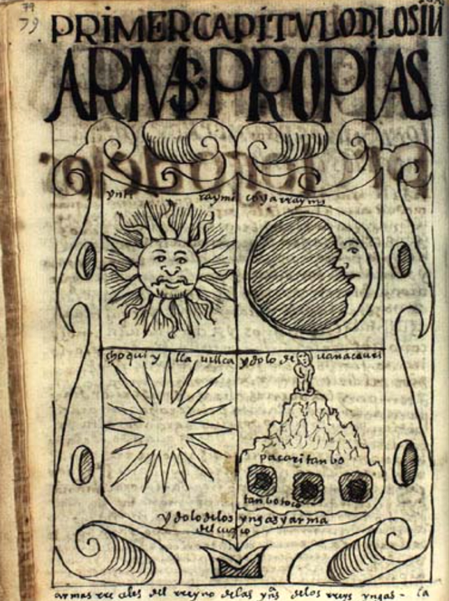 Az Inkák Királyságának első címere, 1615 (Fotó: Wikimedia/Royal Danish Library)