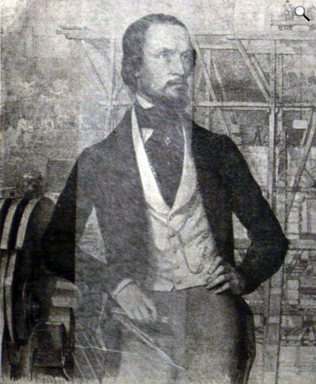 Barabás Miklós: Clark Ádám, a Lánchíd éptője, 1839 (Fotó: OSZK)