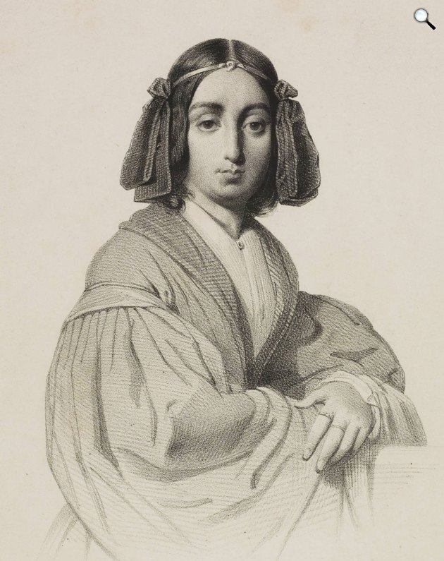 Loux Schubert: George Sand (1804-1876) francia írónő fiatalon, 1845 (Fotó: Europeana.eu/Katholieke Universiteit Leuven)