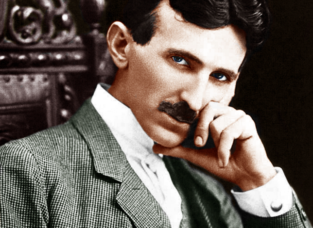 Nikola Tesla (1856-1943) fizikus, feltaláló, színezett kép (Fotó: Wikimedia/electricitybook.com)
