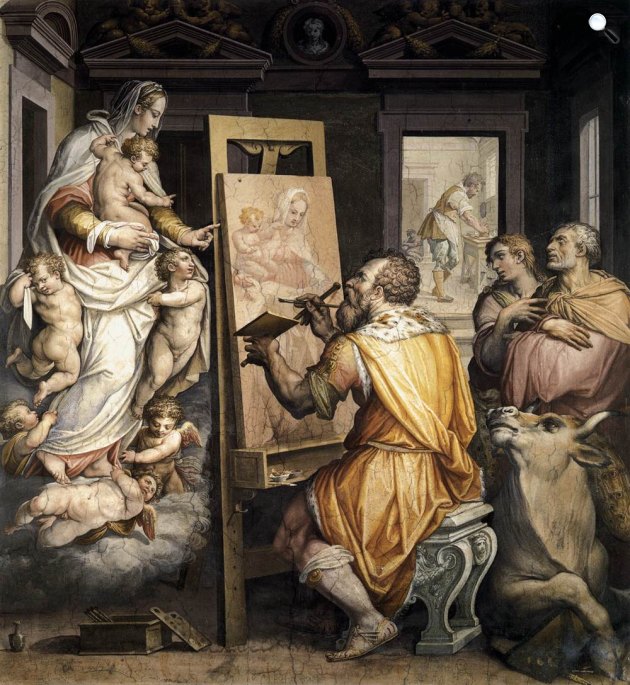 Giorgio Vasari: Szent Lukács megfesti a Szűzanyá, 1565 (Fotó: Wikimedia)