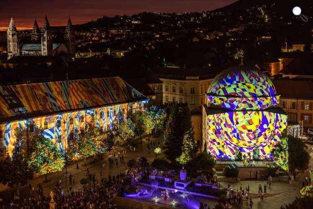 Zsolnay Fényfesztivál Pécs belvárosában, 2026 (Fotó: Zsolnay Fényfesztivál)