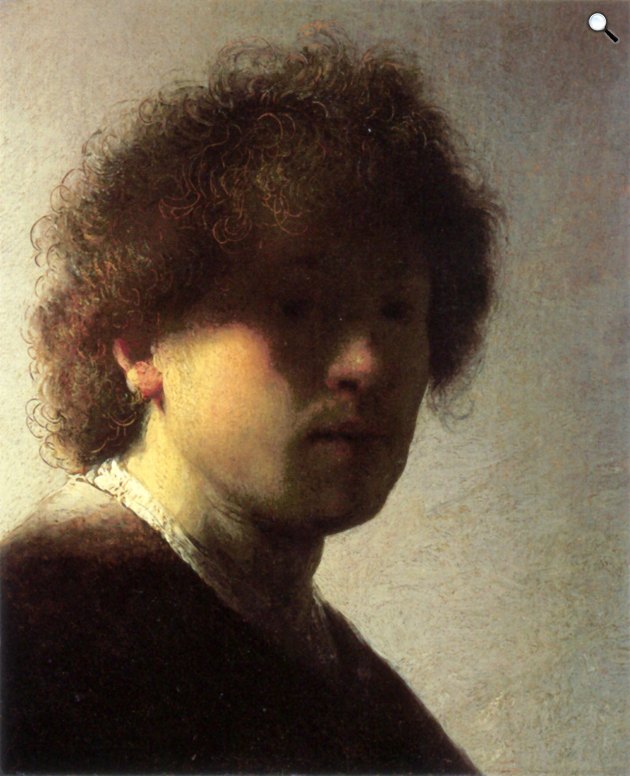Rembrandt: Önarckép kócos hajjal, 1628 (Fotó: ikimedia/Rijksmuseum)