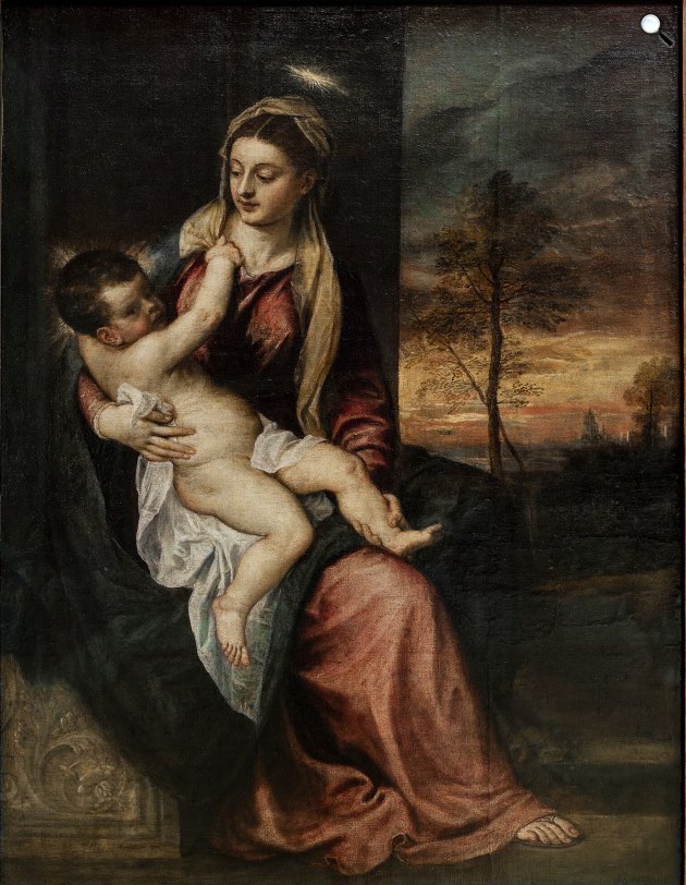 Tiziano: Madonna és gyermek esti tájképen, 1560 (Fotó: Wikimedia)