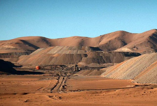 Az Atacama-sivatagban működő San José réz- és aranybánya egy része beomlott, Chile (Fotó: Viasat History)