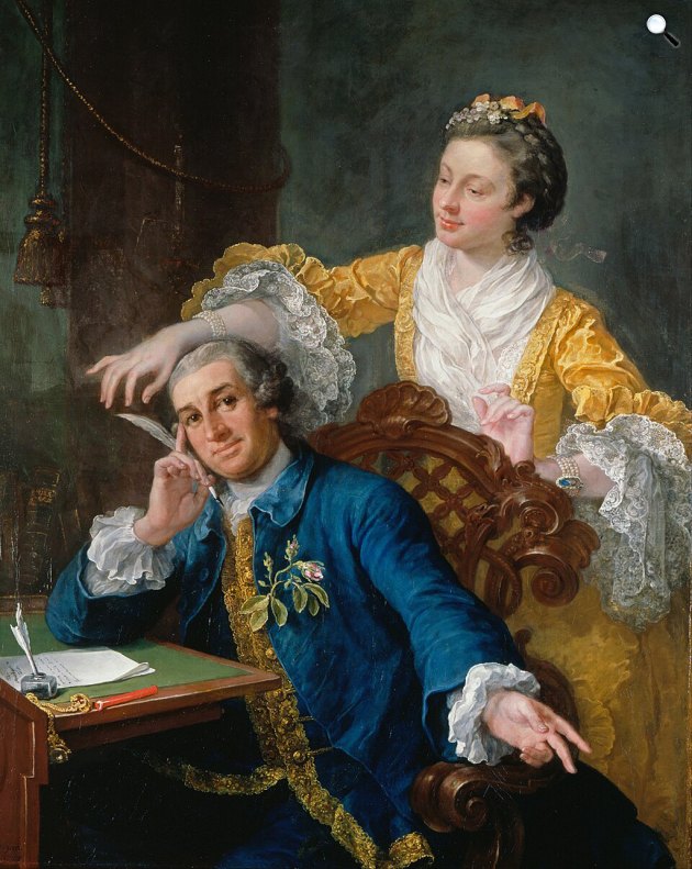 William Hogarth: David Garrick (1717-79) feleségével, Eva-Maria Veigellel, La Violette vagy Violetti, 1757-1764 (Fotó: Wikimedia/Googlr Art Projec/Royal Collection)
